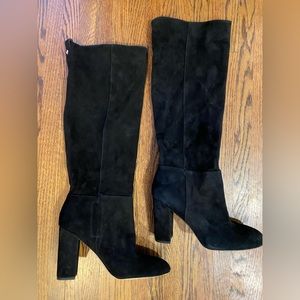 New Sam Edelman Black Suede Below Knee Boot With 3 Inch Heels size 9.5 $285